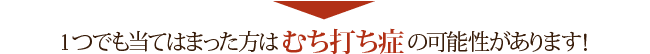 1つでも当てはまった方は「むち打ち症」の可能性があります！